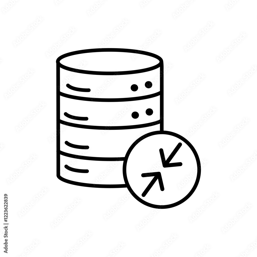 Shrink database icon Vector logo set flat Shrink database icon Vector logo set flat