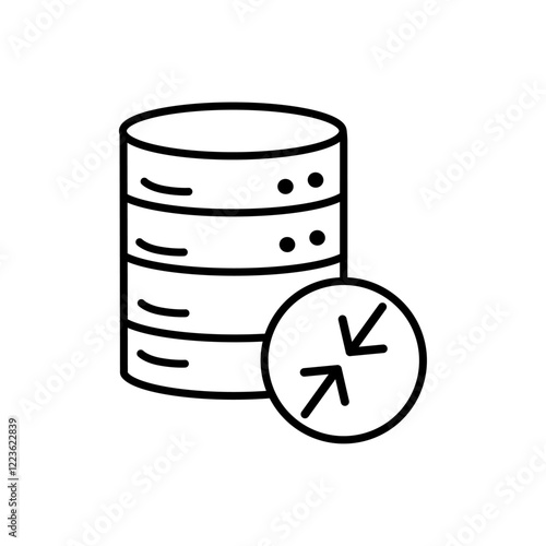 Shrink database icon Vector logo set flat