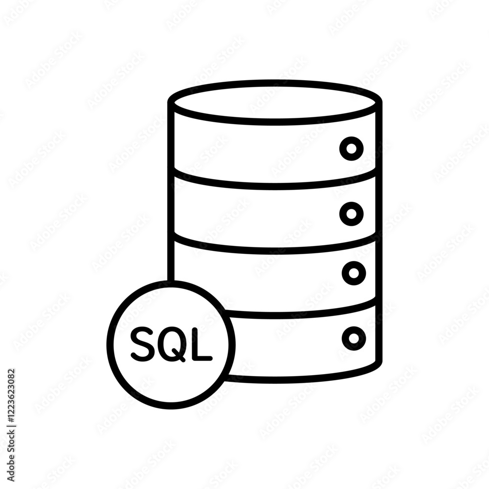 SQL server icon Vector logo set flat SQL server icon Vector logo set flat