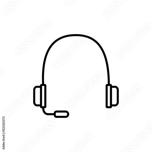 Support headset icon Vector logo set flat