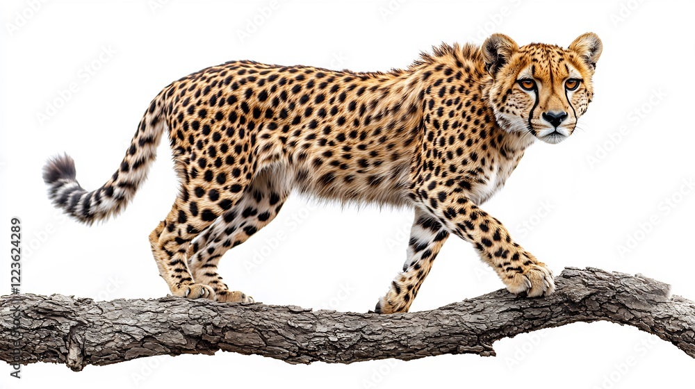 Isolated cheeta white background