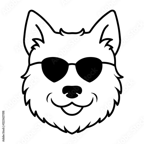 Funny west highland white terrier dog head vector art