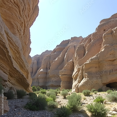 Extreme geological folds , anticlines and synclines, in Crete, Greece taken on 8 May 2016 photo