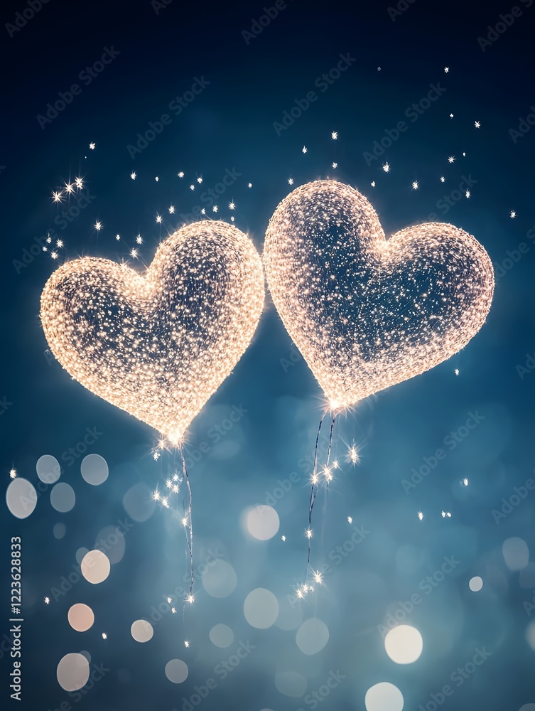 Obraz premium two hearts in the sky