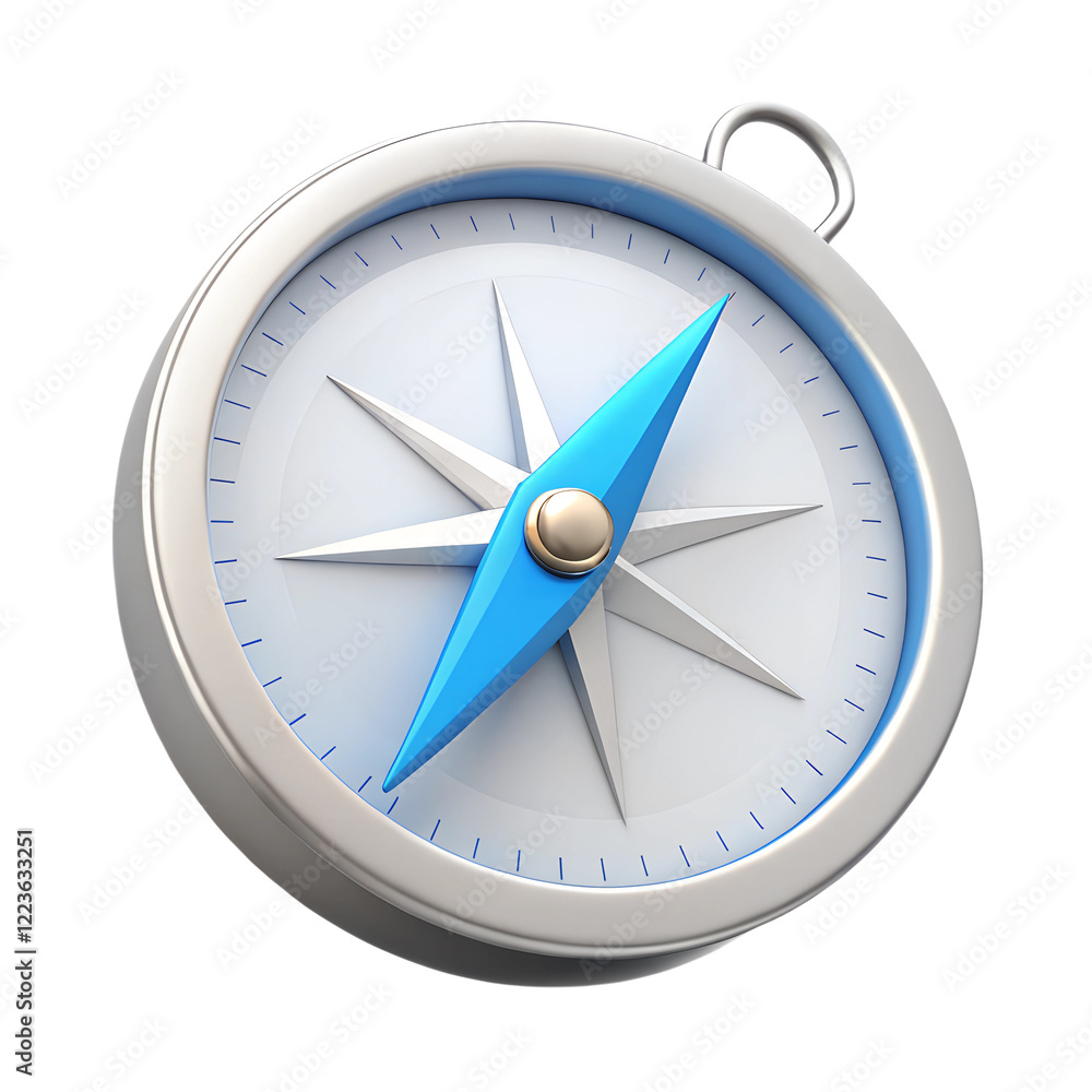 Blue compass 3d illustration isolated on the transparent background Blue compass 3d illustration isolated on the transparent background