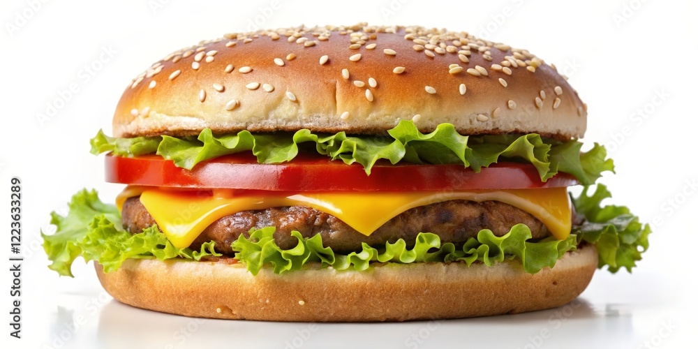 Cheeseburger on Sesame Seed Bun Cheeseburger on Sesame Seed Bun