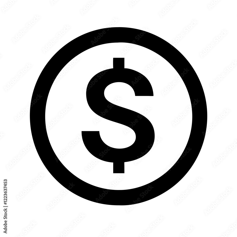 Dollar sign symbol representing money, finance and commerce. Suitable for use in banking, economics and business related projects or industries. Dollar sign symbol representing money, finance and commerce. Suitable for use in banking, economics and business related projects or industries.