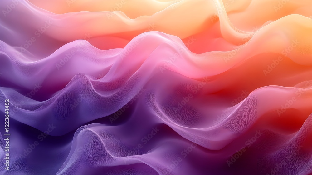 A design with soft purple waves flowing into a golden peach tone. A design with soft purple waves flowing into a golden peach tone.
