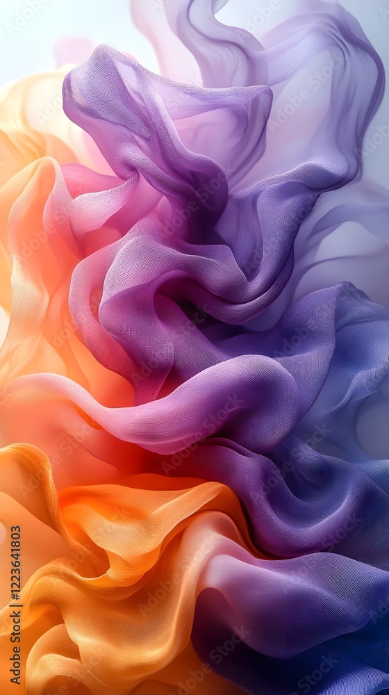 Obraz premium A design with soft purple waves flowing into a golden peach tone.