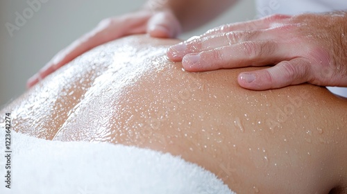 Wallpaper Mural Woman receiving back massage, spa treatment, relaxation, wellness, close-up Torontodigital.ca