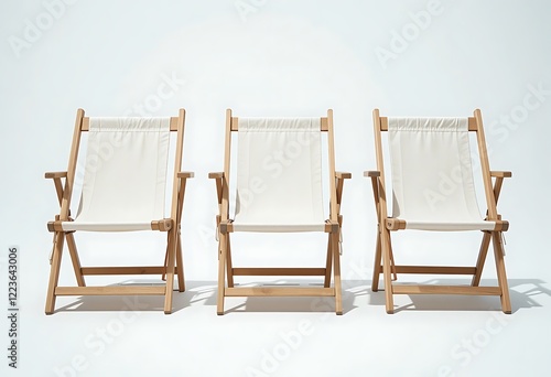 White folding beach chair mockup