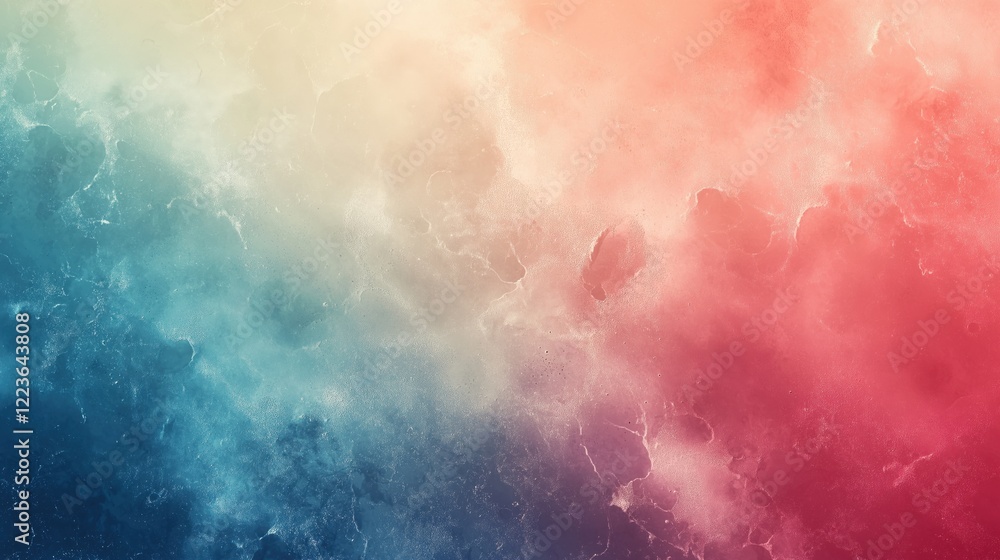 Fototapeta premium Vintage texture background with soft faded blue and red pastel gradient