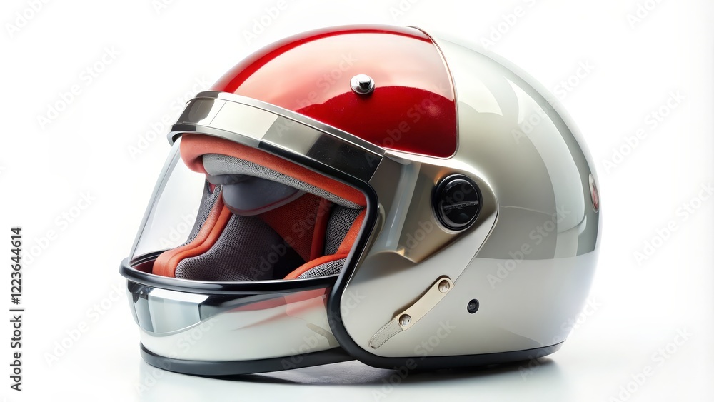 Fototapeta premium Red and Silver Motorcycle Helmet