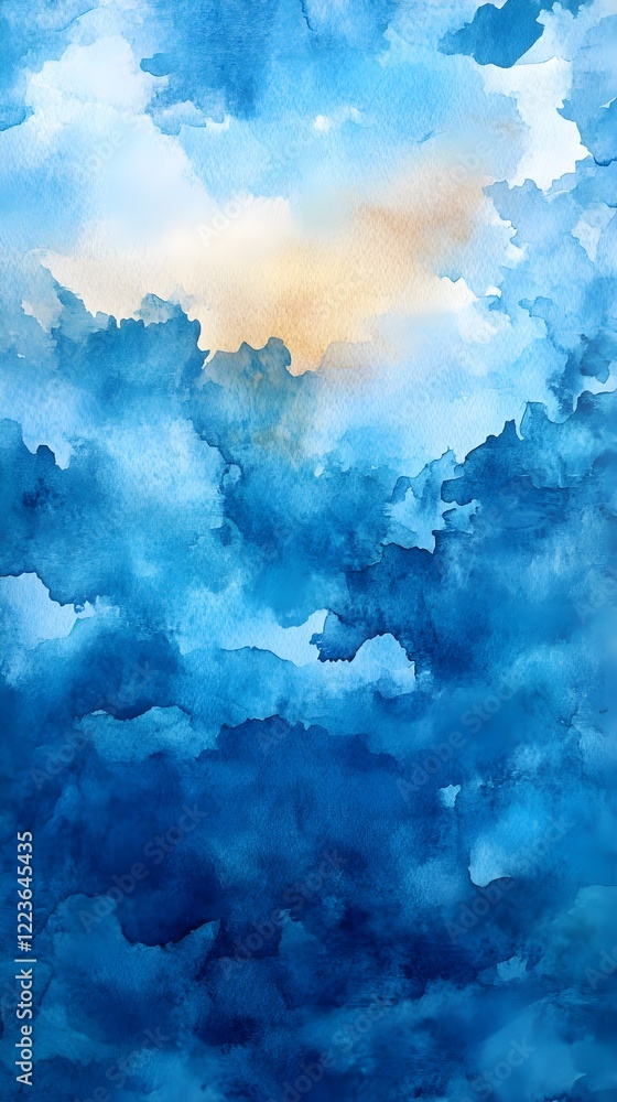 Fototapeta premium A faint watercolor wash in light blue, with soft, irregular edges.