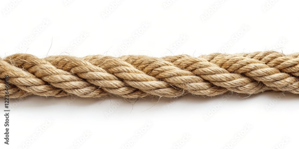 Close-up of Twisted Hemp Rope on White Background Close-up of Twisted Hemp Rope on White Background