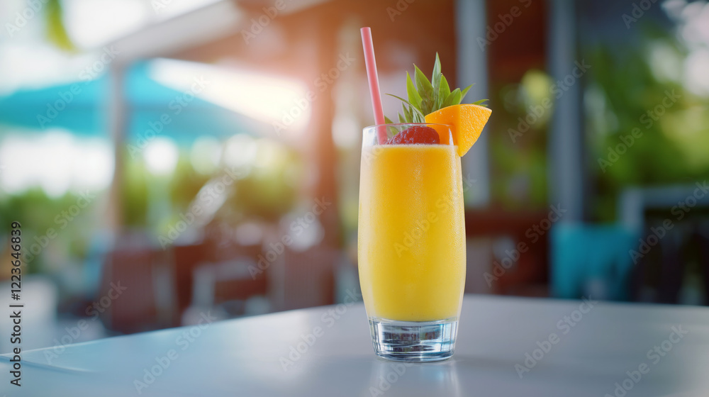 Refreshing Orange Juice Cocktail with Garnish. Refreshing Orange Juice Cocktail with Garnish.
