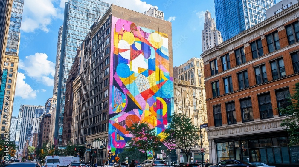 Fototapeta premium Vibrant Street Art Mural on City Building