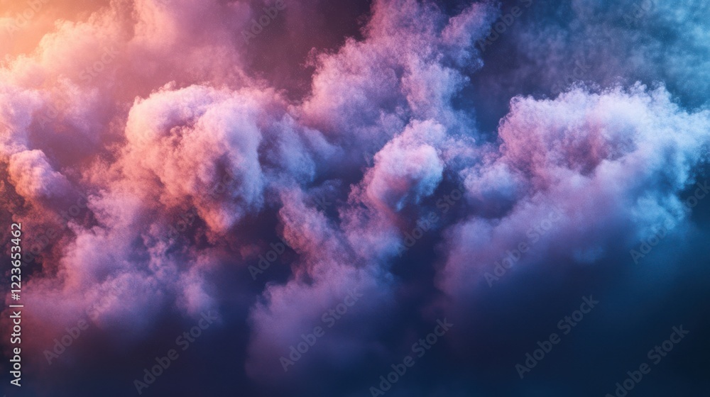 Fototapeta premium Abstract background of colorful fluffy clouds at sunset in vibrant sky scene