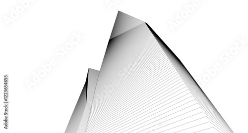 abstract modern buildings, architectural  3d