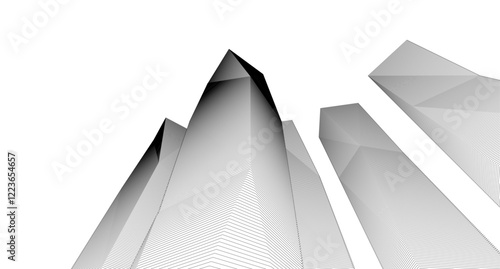 abstract modern buildings, architectural  3d