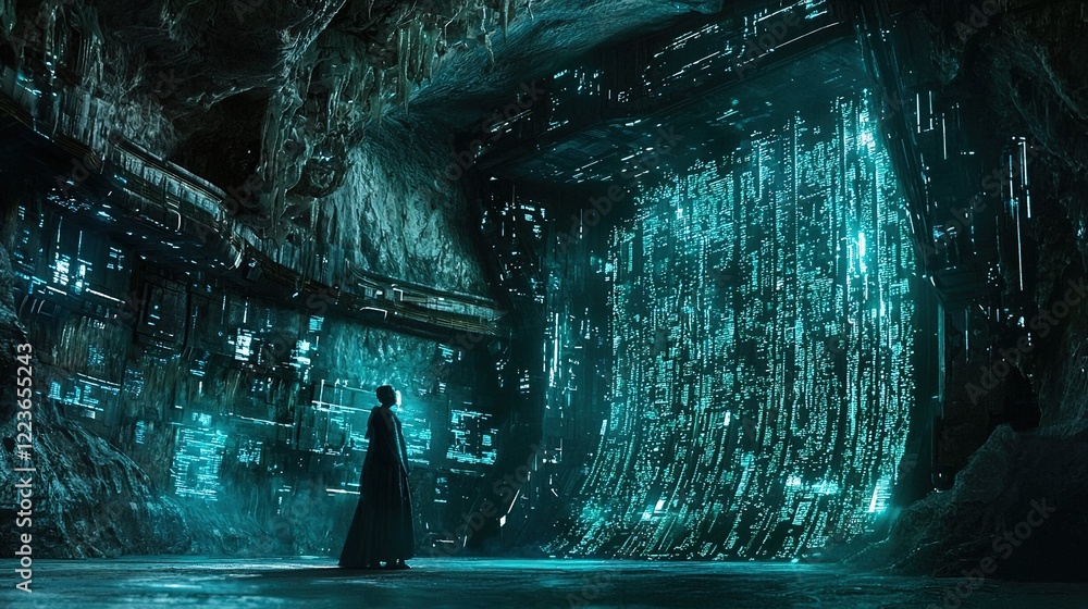 custom made wallpaper toronto digitalDigital mining innovation glowing interface in mysterious cave environment for futuristic exploration