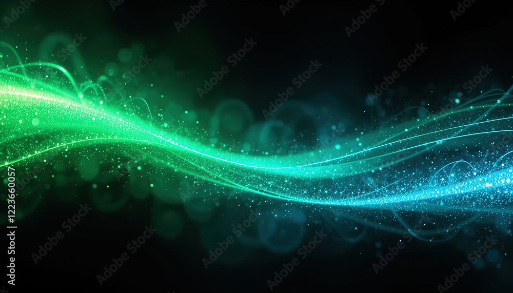 Fototapeta premium Black dark blue green emerald petrol teal lime yellow white abstract background. Color gradient ombre blend. Line stripe. Bright light flash glow glitter neon metallic. Noise grain mesh. Christmas