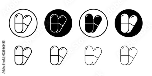 Capsule icon flat and simple set design