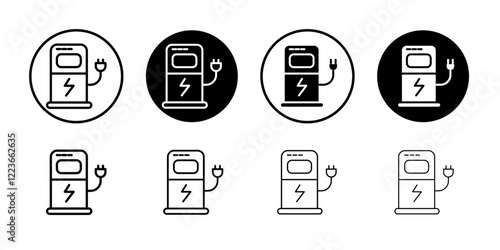 Charging station icon flat and simple set design
