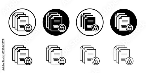 Confidential icon flat and simple set design