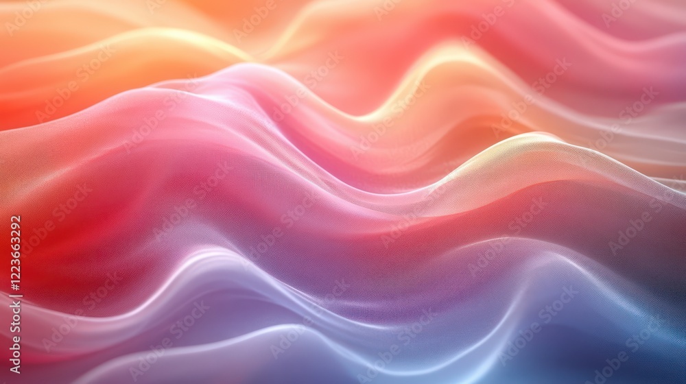 Fototapeta premium Subtle pastel waves blending into smooth organic gradients for a soft design