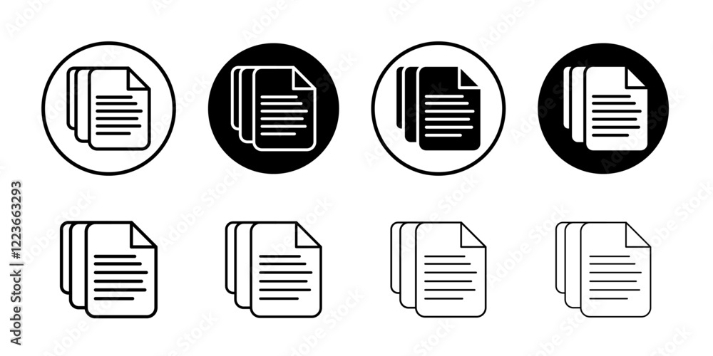 Document icon flat and simple set design Document icon flat and simple set design