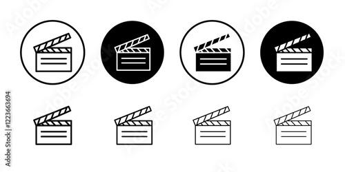 Film clapperboard icon flat and simple set design