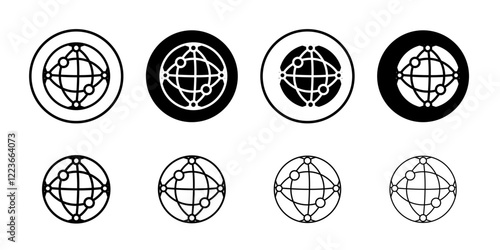 Globe icon flat and simple set design
