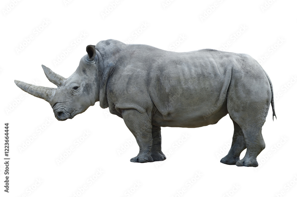 white rhino isolated on white background white rhino isolated on white background