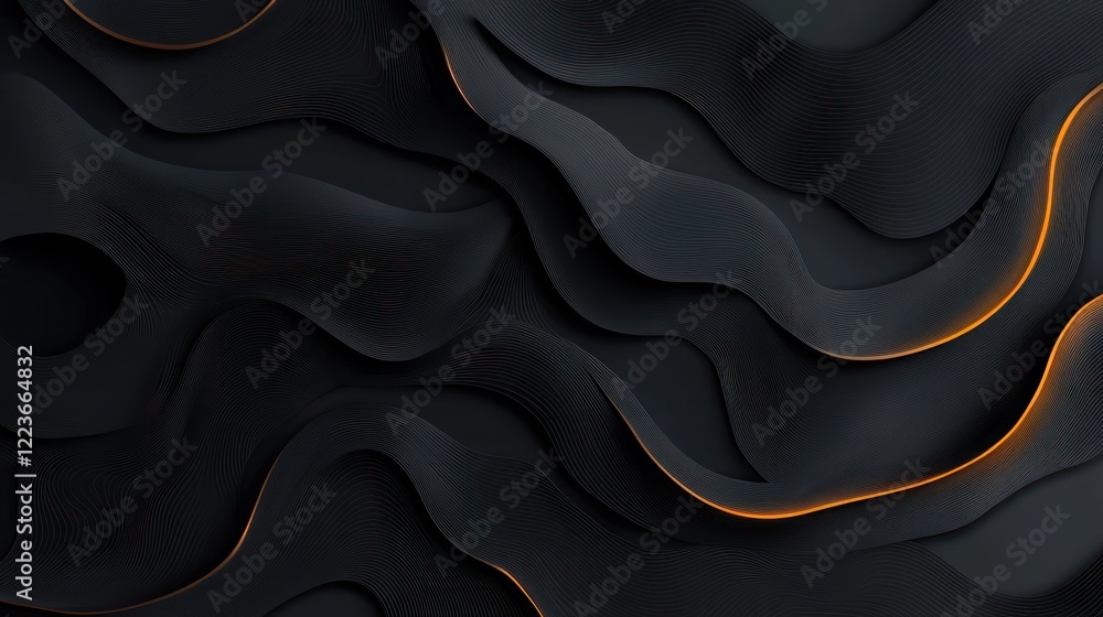 Obraz premium Sophisticated dark-themed abstract design with shadowy hues for a mysterious vibe.