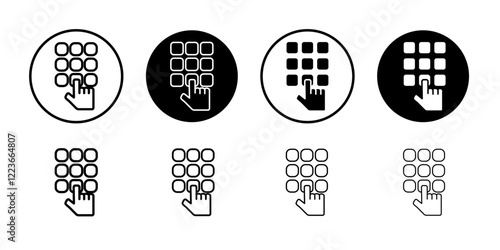 Keypad icon flat and simple set design