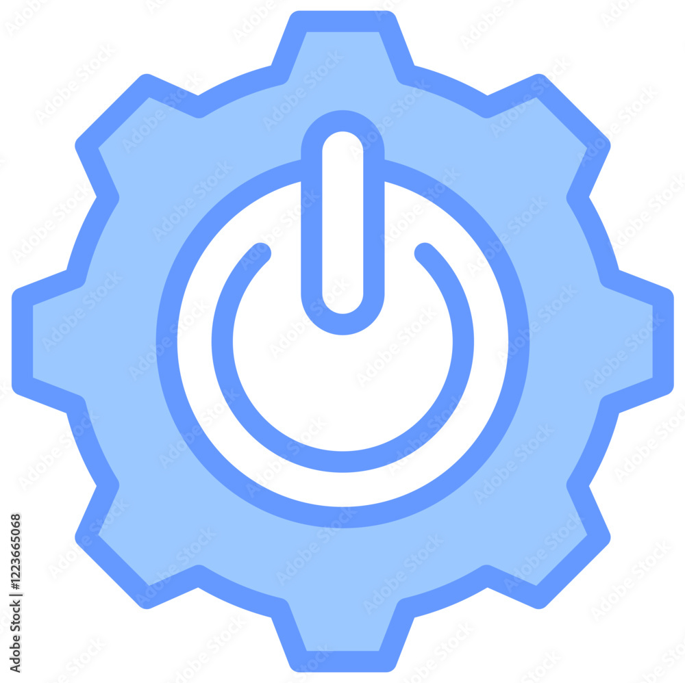 Power Management Lineal Blue Icon Power Management Lineal Blue Icon