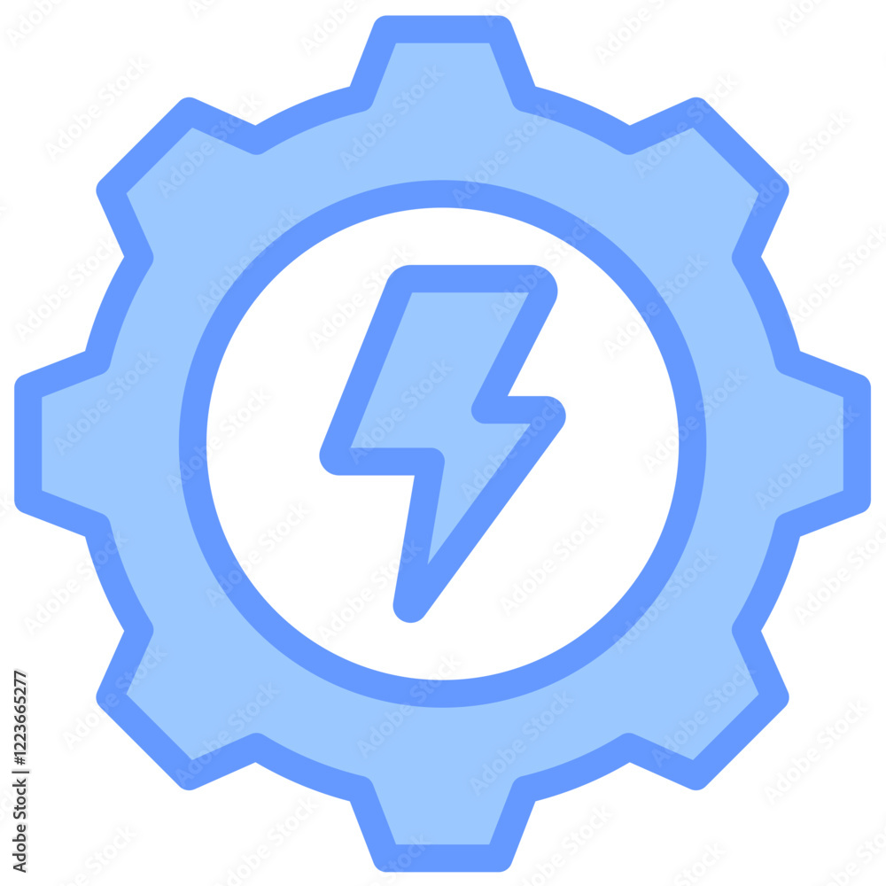 Power Optimization Lineal Blue Icon