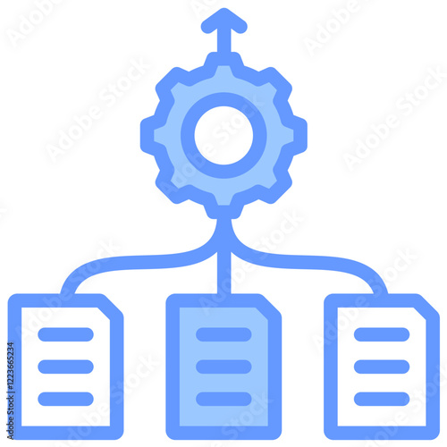 Task Consolidation Lineal Blue Icon