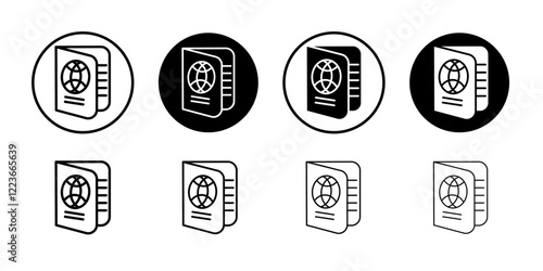 Passport icon flat and simple set design