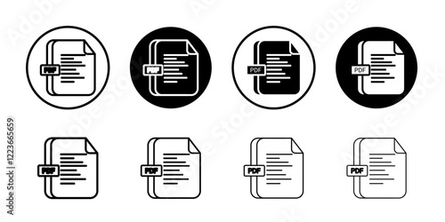 PDF file icon flat and simple set design