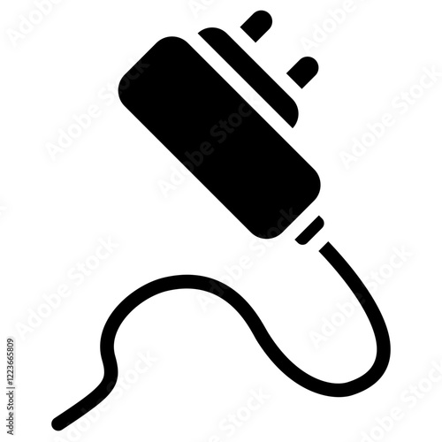 Power Adapter Solid Black Icon