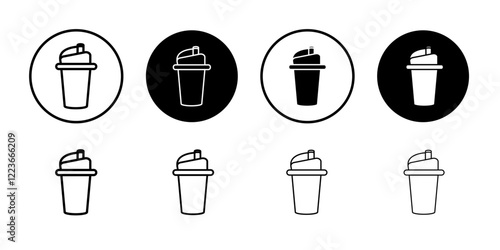Protein shake icon flat and simple set design
