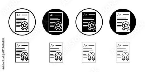 Report card icon flat and simple set design