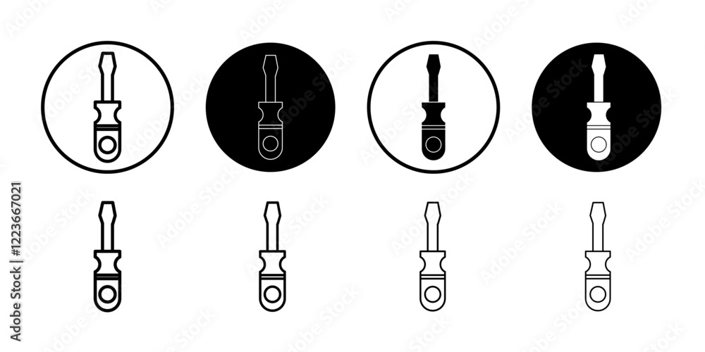 Screwdriver icon flat and simple set design Screwdriver icon flat and simple set design