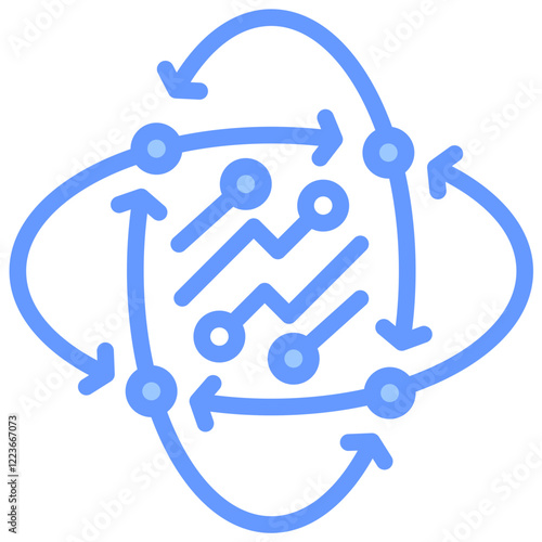 Immersive Environment Lineal Blue Icon