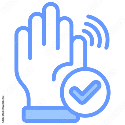 Hands Free Control Lineal Blue Icon