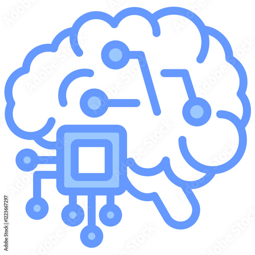 Semantic System Lineal Blue Icon