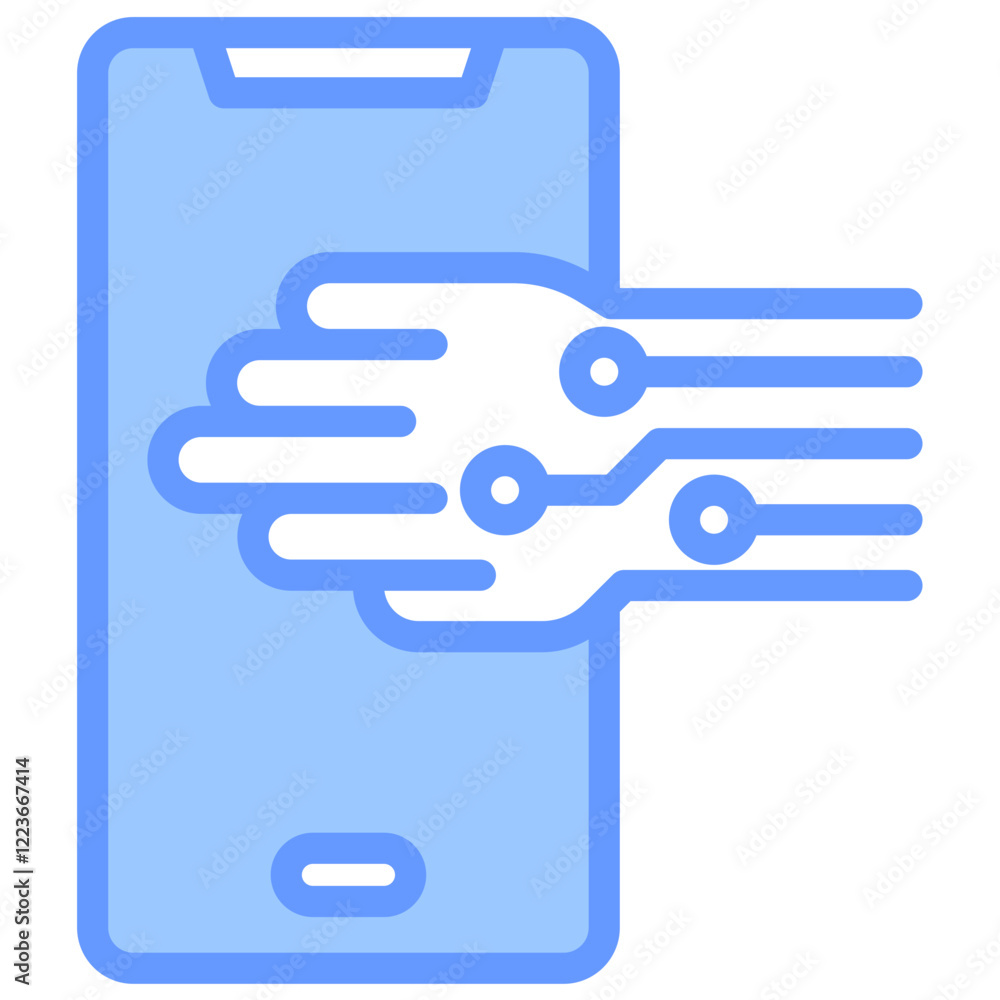 Gesture Based Input Lineal Blue Icon Gesture Based Input Lineal Blue Icon
