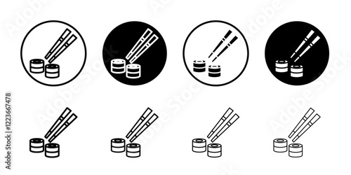 Sushi icon flat and simple set design